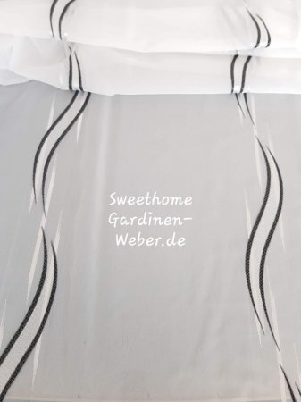 Voile Gardinenstoff schwarz B-300 cm.