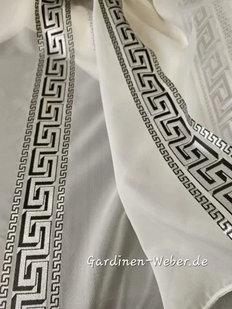 Scherli Voile Versage Muster grau B-300cm