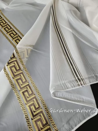 Voile Scherli Versage gold/braun B-300 cm