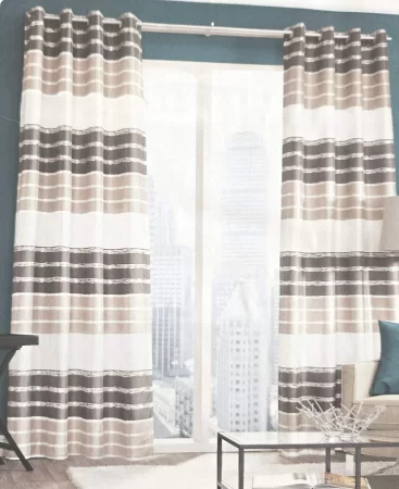 Ösenschal gestreift natur 245/140 cm.