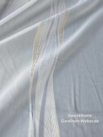 Voile Scherli beige B-300cm. perfekt für Flächenvorhänge