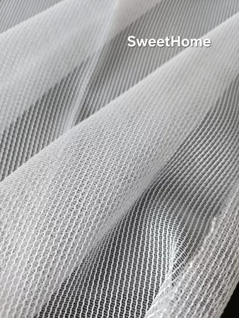 Mesh Tüll Storenstoff, Vorhang weiß glänzend 300cm